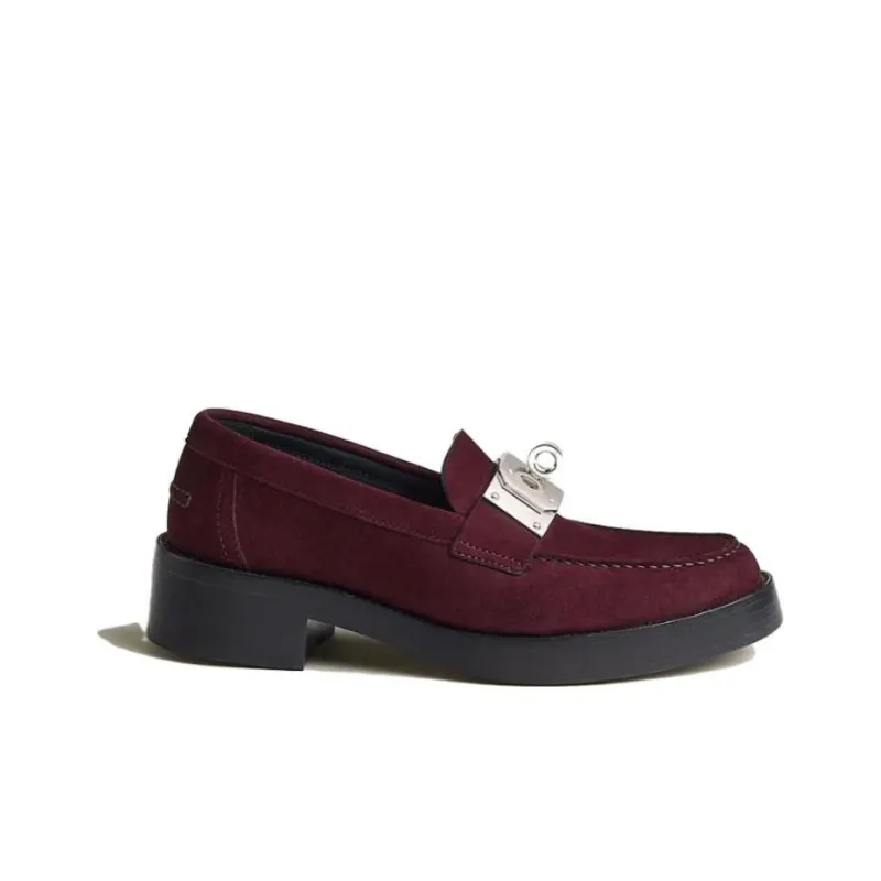 HERMES Loafers Women's Mahogany Brown-1