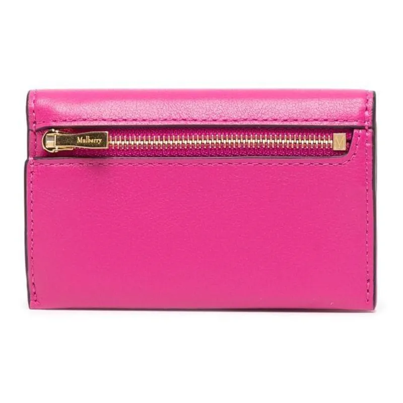 Mulberry Grained Leather Coin Purses Wallets Women's Pink-1