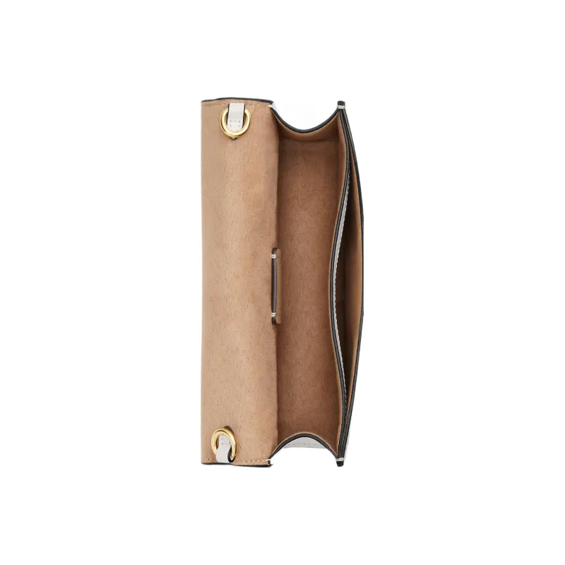 COACH Eliza Signature Coated Canvas With Smooth Leather Crossbody Bag, Shoulder Bag Women's Milk White & Light Brown-2