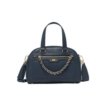 MICHAEL KORS Cow Leather Bowling Bag, Crossbody, One Shoulder, Handbag Small Size Women's Marine Blue