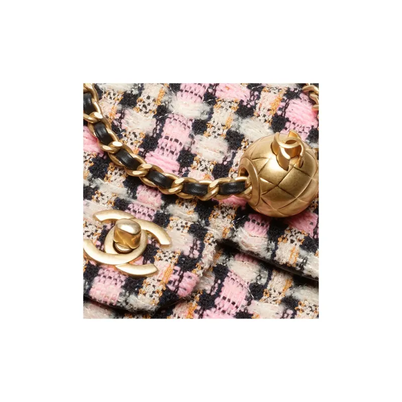 CHANEL Wool Twill Soft Woolen Flap Bag, Shoulder Bag, Crossbody Bag Mini Women's Pink-2