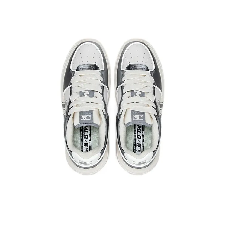 MLB Chunky Liner Skateboard Shoes Unisex Low Top Gray White-3