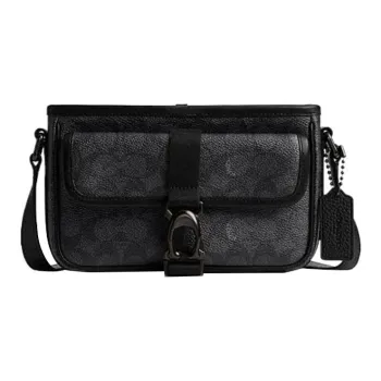 COACH BECK Artificial Leather Cow Leather Patchwork Envelope Bag Shoulder Bag Crossbody Bag Women's Black