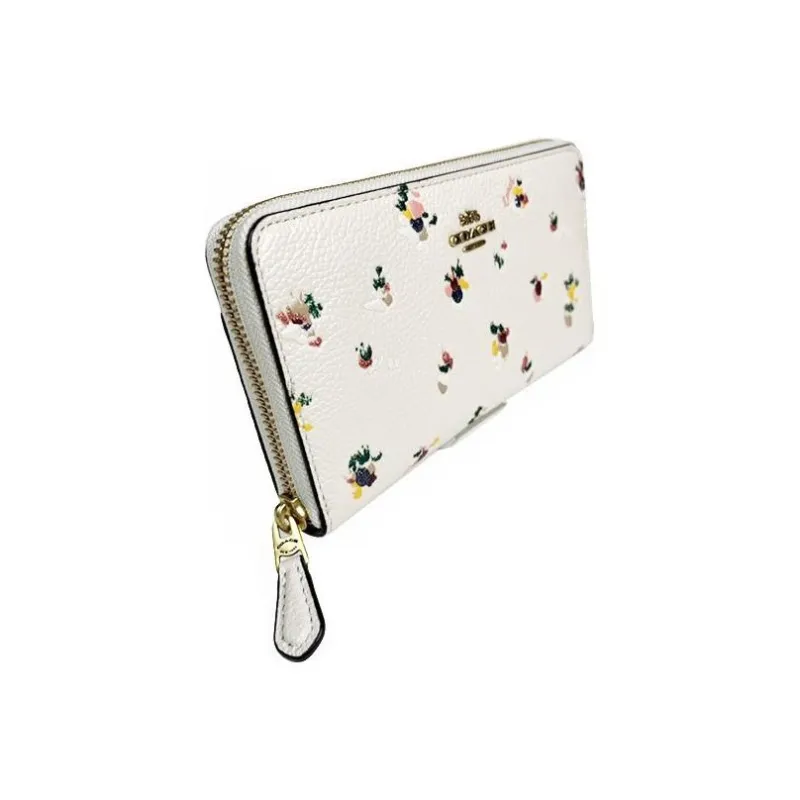 COACH Pebbled Leather Wrist Bag Clutch Wallet Small Size Women's Elephant Gray-2