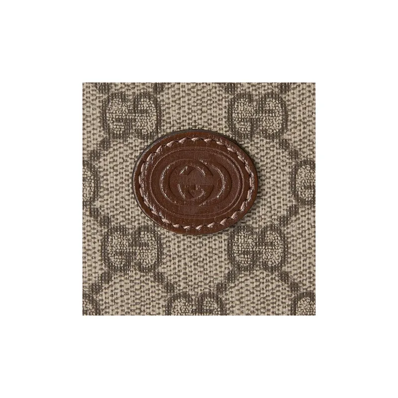 GUCCI Canvas With Leather Trim Canvas Bag Wallets Mini Men's Beige/Ebony-4