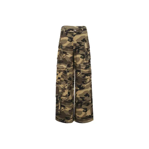 Ann Andelman Casual Pants Women's Camouflage Yellow