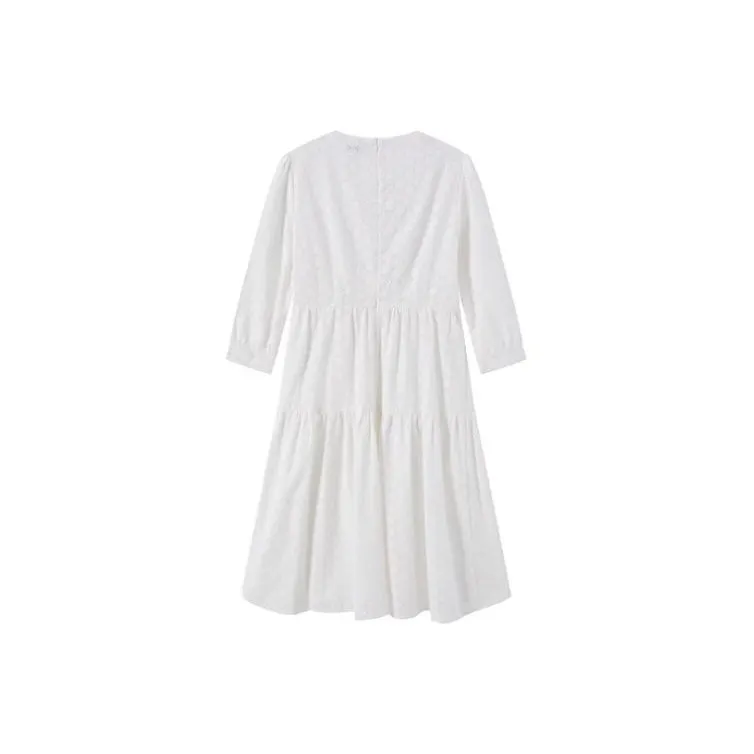 FINITY Long Sleeved Dresses Women's White-1