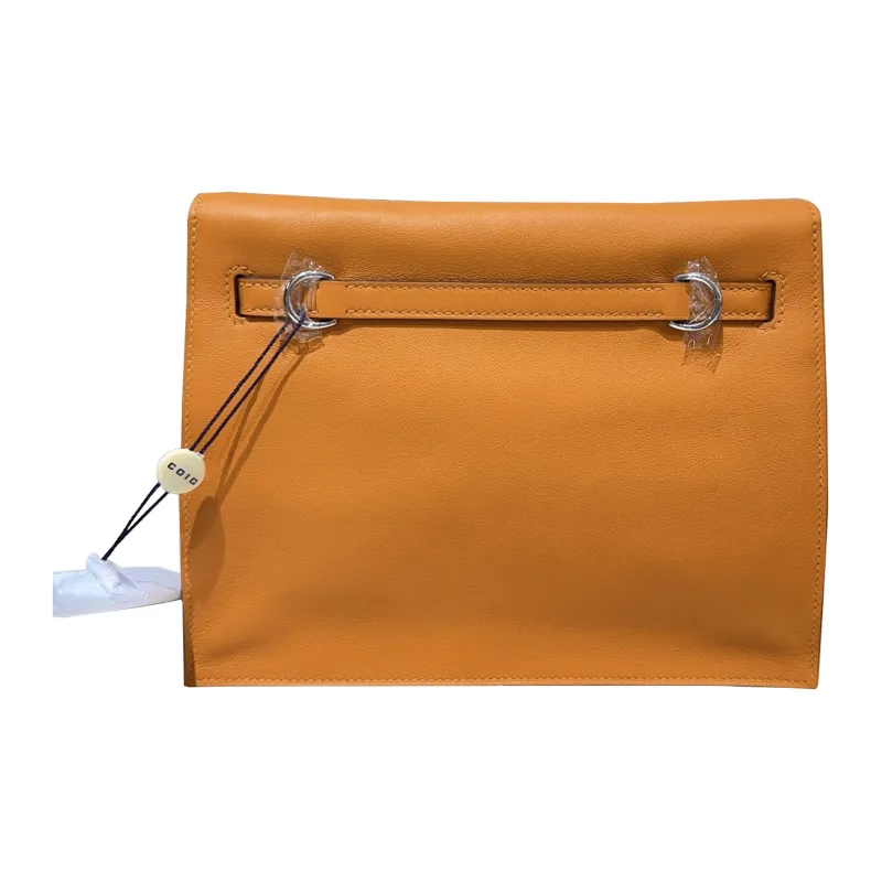 HERMES Kelly Danse Swift Calfskin One Shoulder Crossbody Clutches Regular Women's I9 Abricot Apricot-3