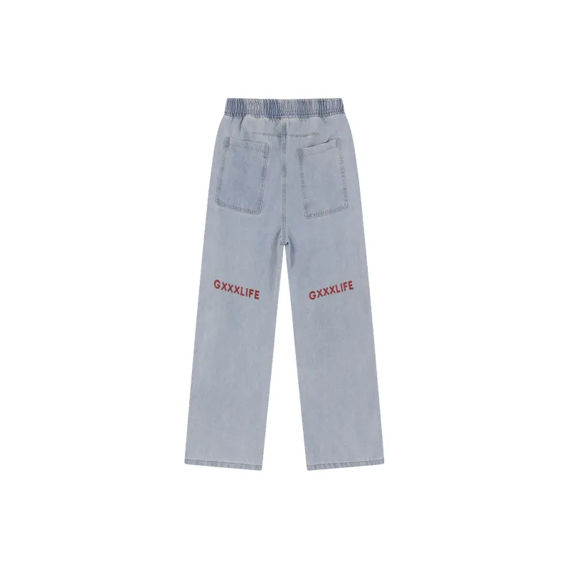 GXXX Fall And Winter Style Straight Fit Jeans Unisex-1