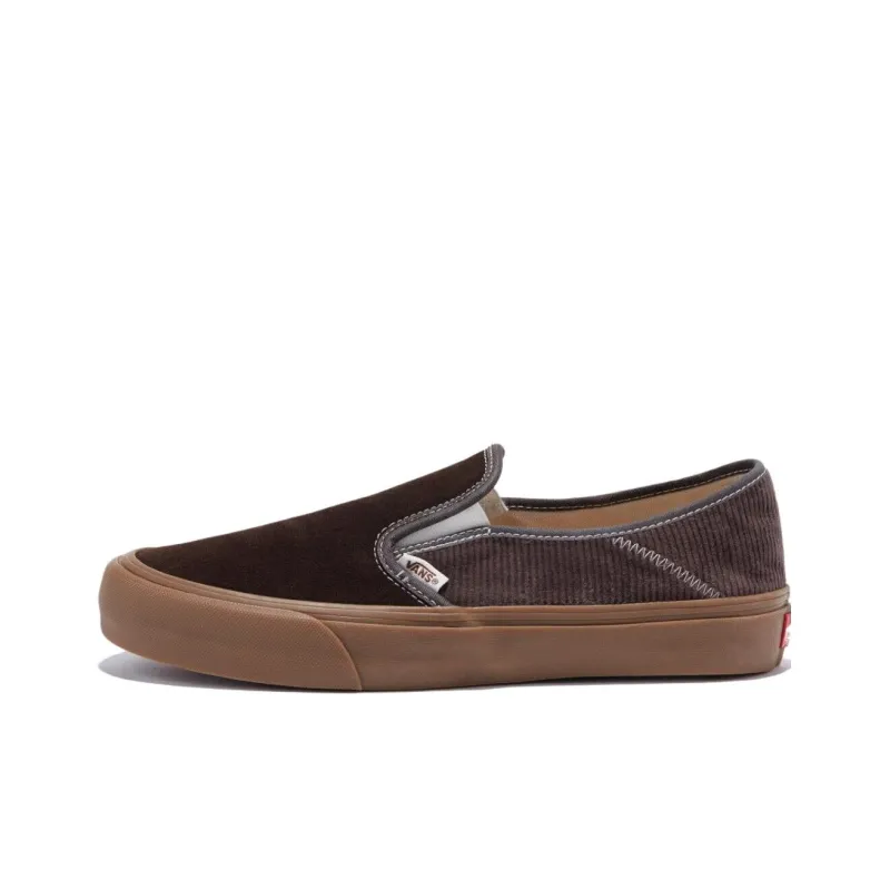 Vans Slip on Wear Resistant Low Top Skateboard Shoes Unisex Brown-0