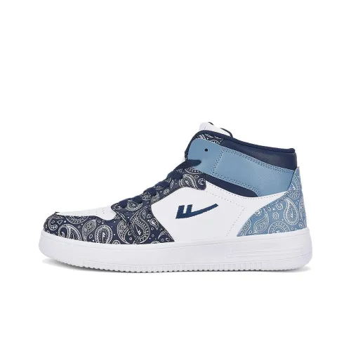 WARRIOR Skateboard Shoes Men High-Top Navy Blue