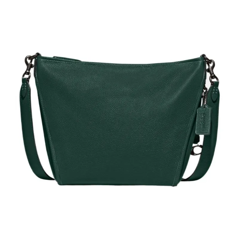 COACH Dufflette Polished Pebbled Leather Shoulder Bag Crossbody Bag Small Size Women's Green-0