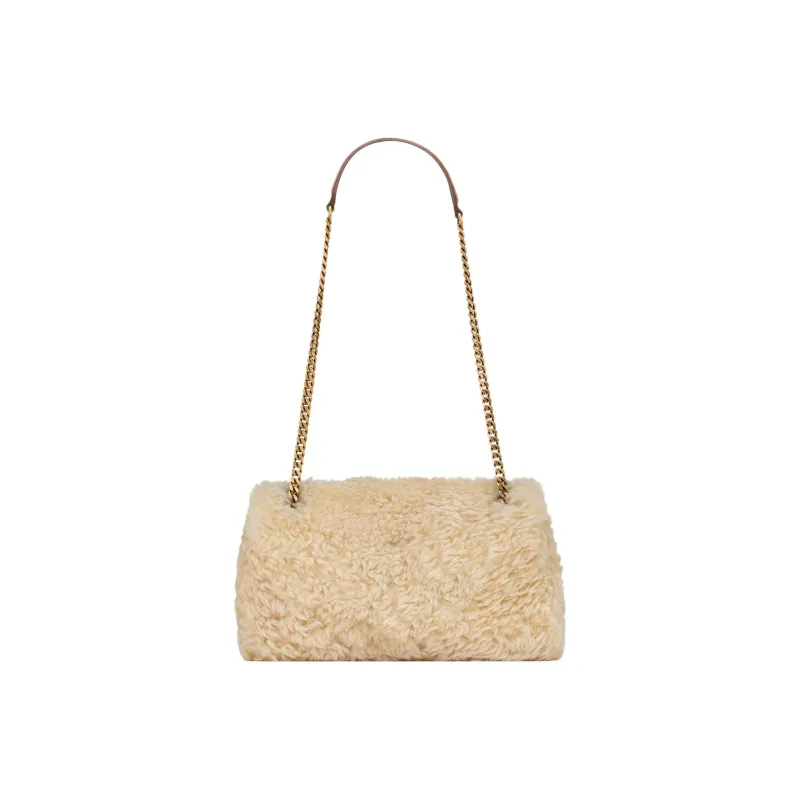 SAINT LAURENT Shearling Shoulder Bag Women's-3