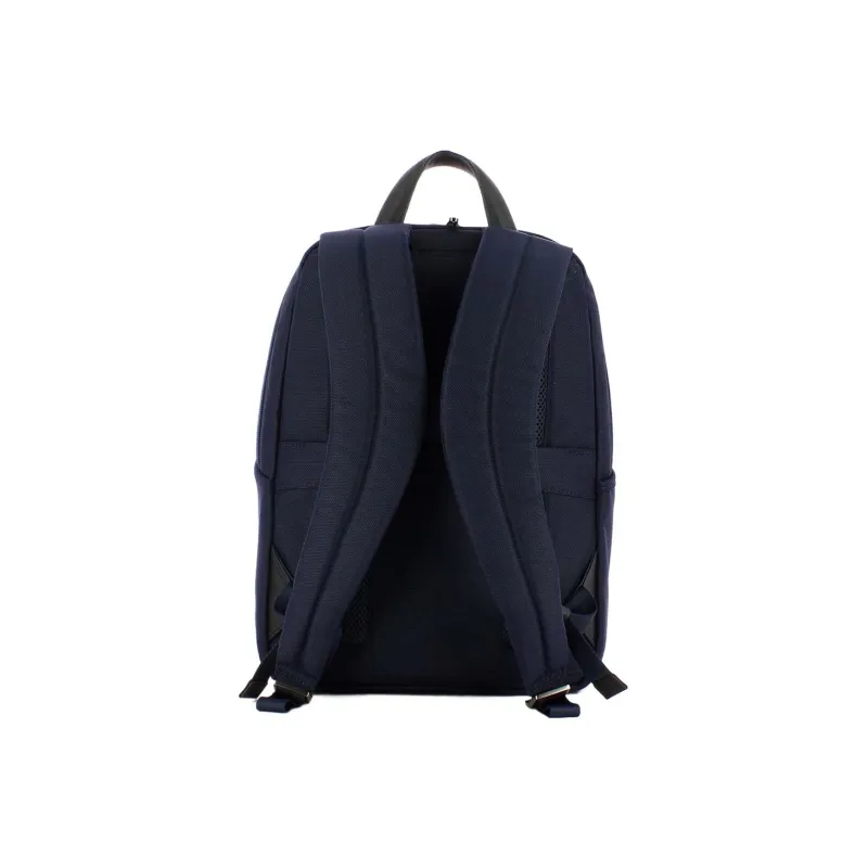PIQUADRO Leather With Nylon Backpack Regular Unisex Blue-4