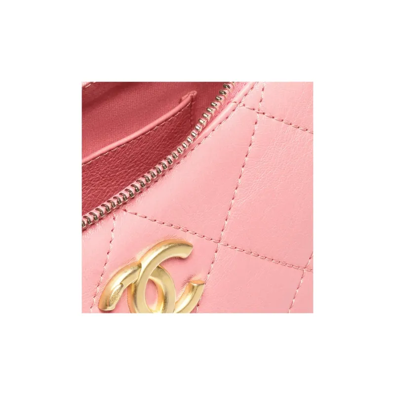 CHANEL Polished Lambskin Hippie Bag, Crossbody Bag, Shoulder Bag Women's Coral Pink-2