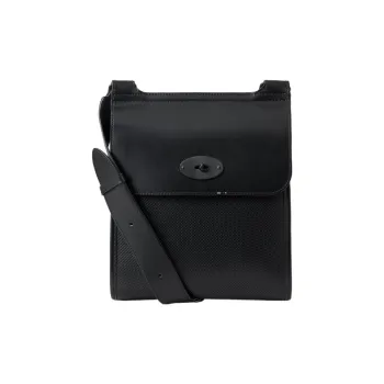 Mulberry Cow Leather Messenger Bag Shoulder Bag Crossbody Bag Women's Black