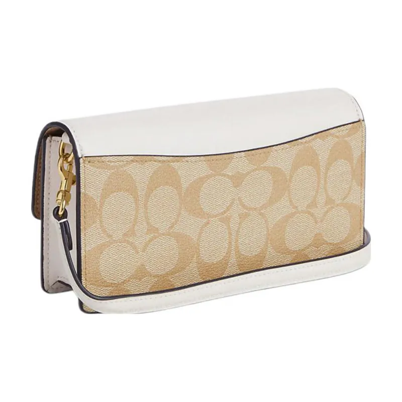 COACH Eliza Signature Coated Canvas With Smooth Leather Crossbody Bag, Shoulder Bag Women's Milk White & Light Brown-1