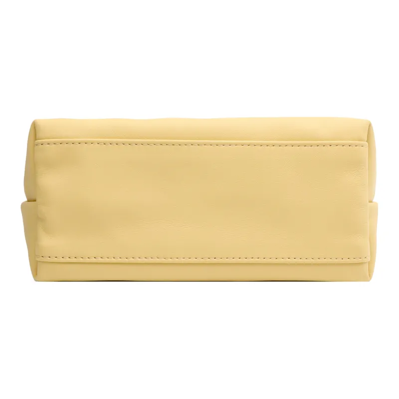 LONGCHAMP Le Pliage Xtra Cow Leather Pochette Box Bag, Shoulder Bag, Crossbody Bag Mini Women's Yellow-3