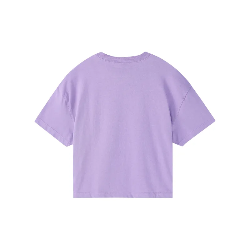 NikeLab Women's Logo Cropped Crewneck T-Shirt Purple-1