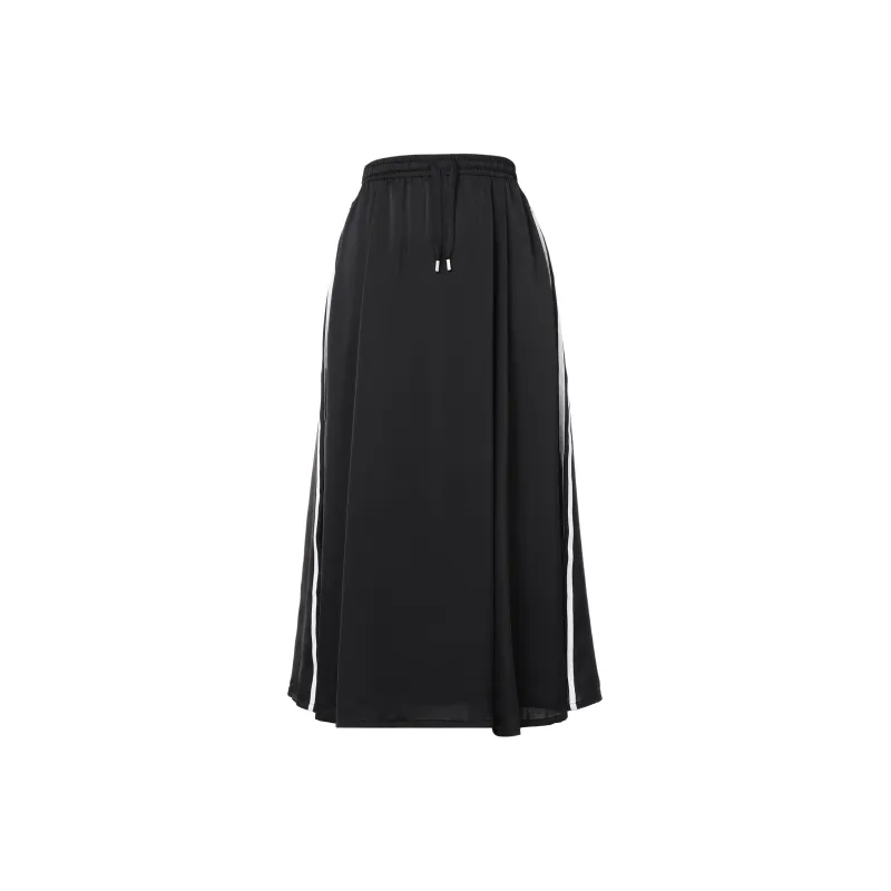 adidas originals Women's Satin Long Skirt Black-1