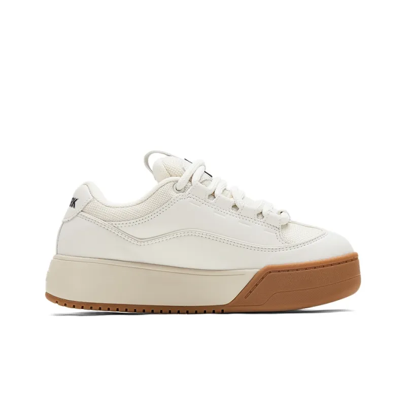 MLB Chunky Wide Low Top Skateboard Shoes Unisex White Beige-1