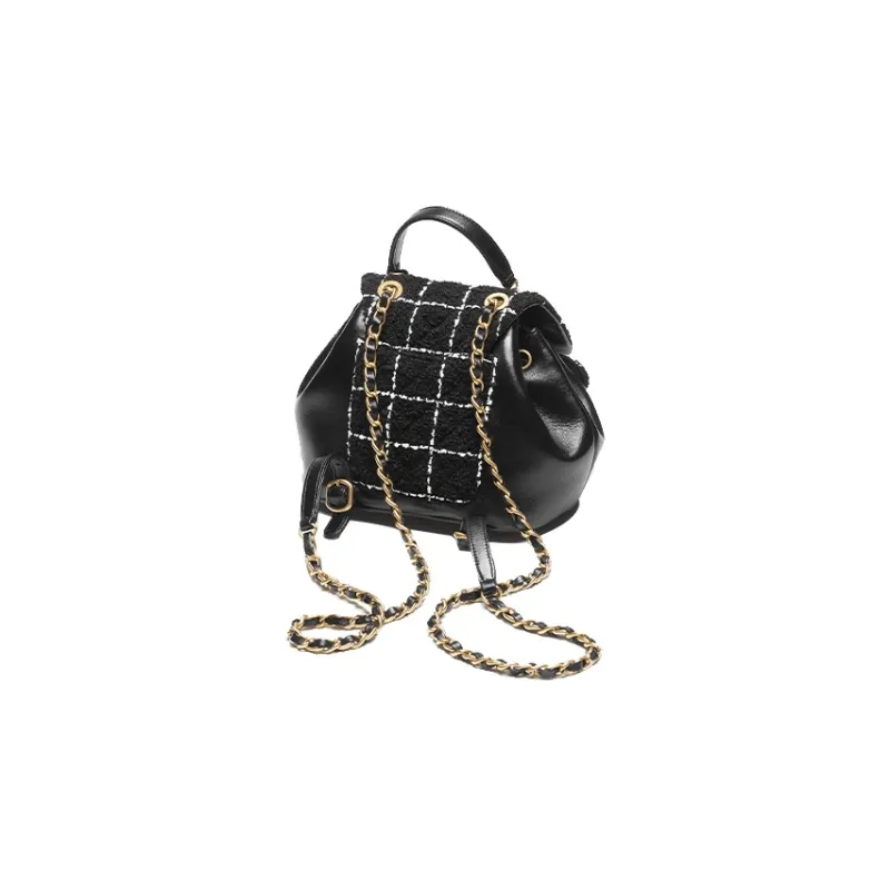 CHANEL Wool Twill Soft Woolen, Etc. Backpack Women's Black-2