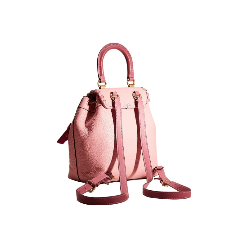 COACH Riya Leather Backpack Medium Size Women's Pink-1