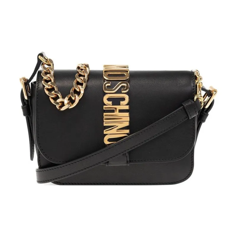 MOSCHINO Calfskin Crossbody Bag Shoulder Bag Women's Black-4