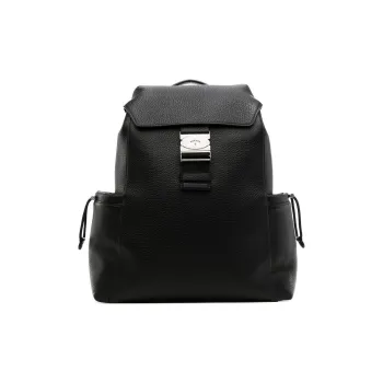 Mulberry Leather Backpack Men's Obsidian Black Color