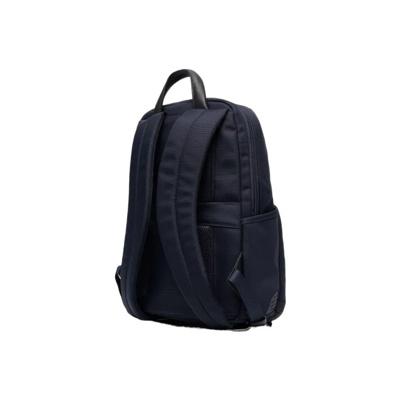 PIQUADRO Leather With Nylon Backpack Regular Unisex Blue-3