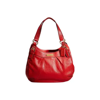 COACH Soho Leather Hobo Bag Handbag Shoulder Bag Large Size Women's Red