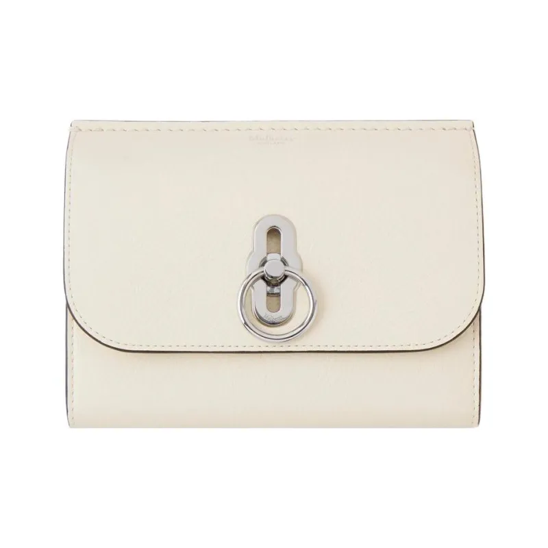 Mulberry Leather Wallet Medium Size Women's Eggshell White Color-0