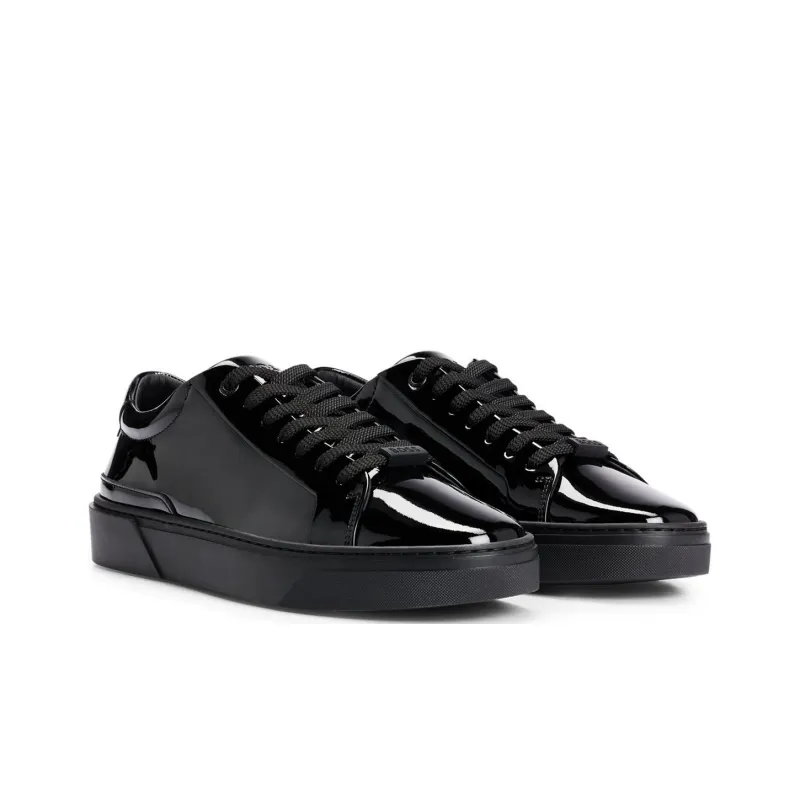 HUGO BOSS Low Top Skateboard Shoes Men's Black-1