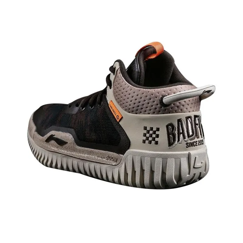 LiNing Badfive 3 Cushioning Wear Resistant Mid Top Basketball Shoes Men's Umber-1