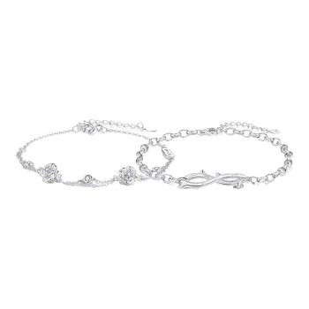 IOTS 925 Sterling Silver Bracelets Unisex