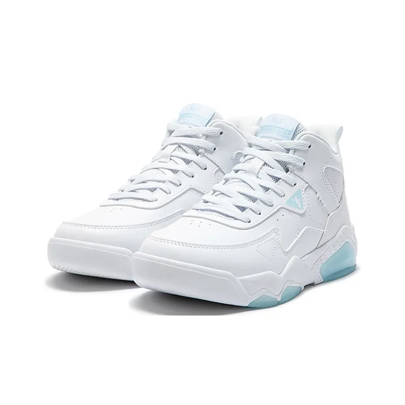 361° Winter Syndrome Warm Anti-Slip And Wear-Resistant High-Top Padded Skateboard Shoes Women's White Blue-2