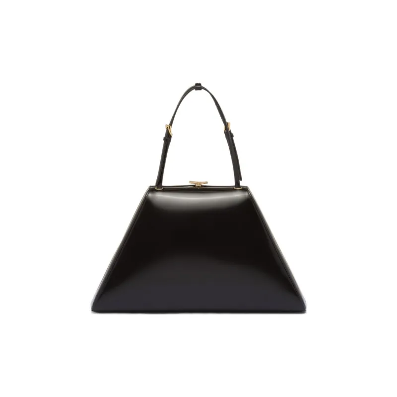 PRADA Leather One Shoulder Handbags Medium Size Women's Black-2