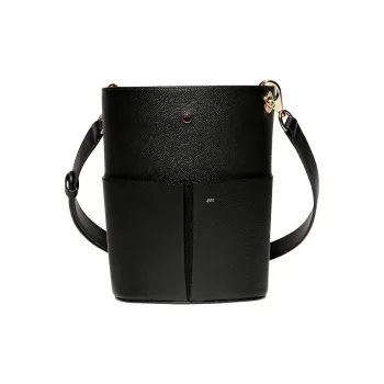 RSVP Paris Cow Leather Crossbody Bag, Shoulder Bag Women's Black