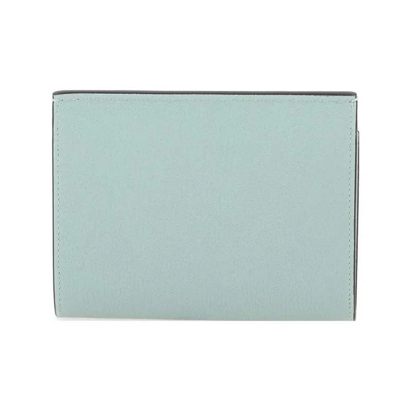Mulberry Cow Leather Wallet Medium Size Women's Light Blue-1