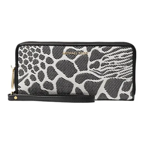 MICHAEL KORS Cotton Wallet Large Size Women's Black/Camel