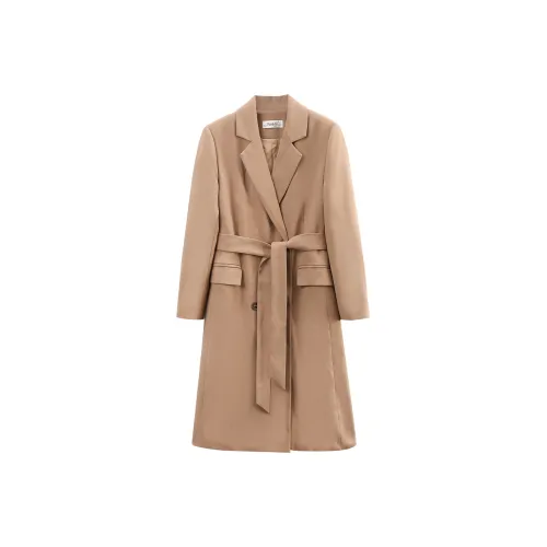 A paradise for awakening Trench Coats Women's Coffee