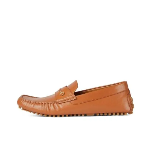 GUCCI Horsebit Driver Loafers Brown