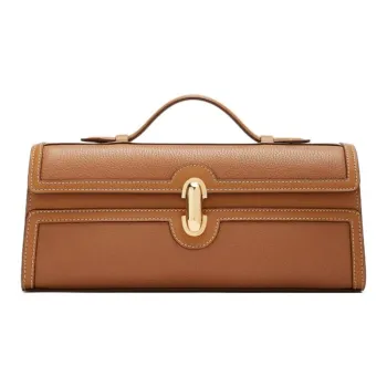 SAVETTE Calfskin Clutch Handbag Regular Women's Brown