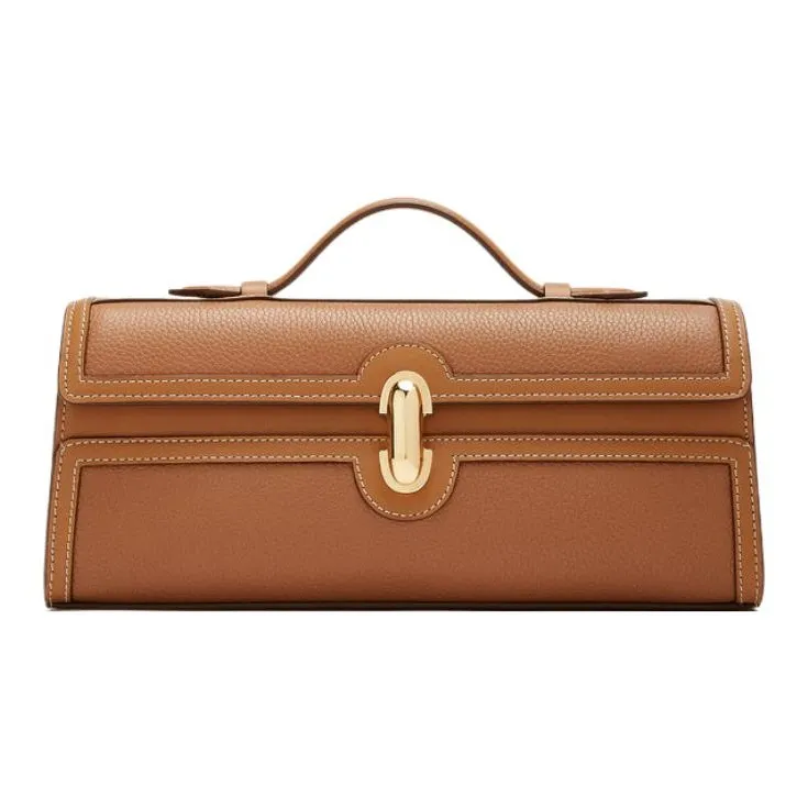 SAVETTE Calfskin Clutch Handbag Regular Women's Brown-0