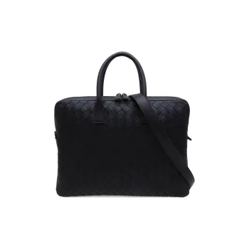 Bottega Veneta Calfskin Briefcase, Shoulder Bag, Crossbody Bag, Handbag Regular Men's Black