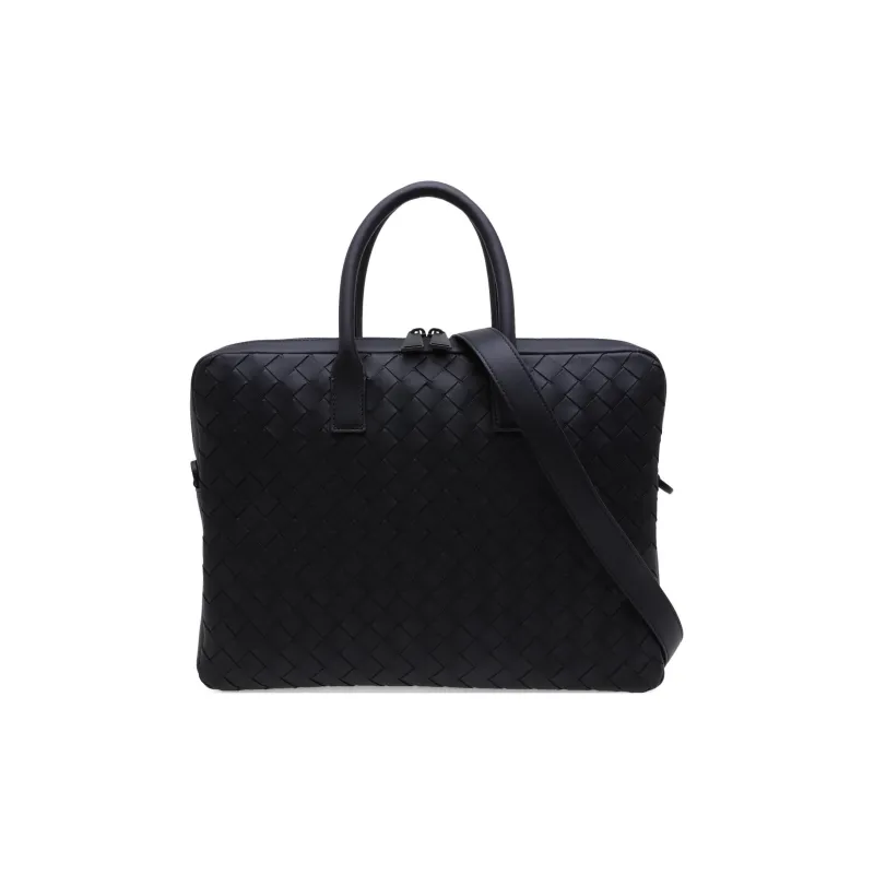 Bottega Veneta Calfskin Briefcase, Shoulder Bag, Crossbody Bag, Handbag Regular Men's Black-0