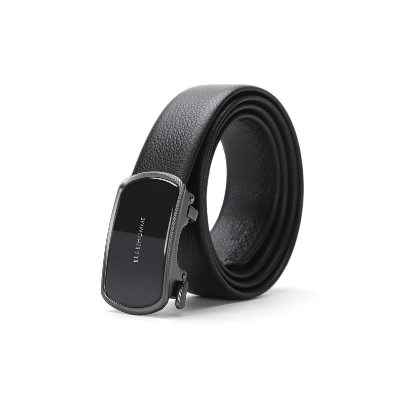 ELLE HOMME Automatic Buckle Cow Leather Belts Men's Width 3.55cm-1