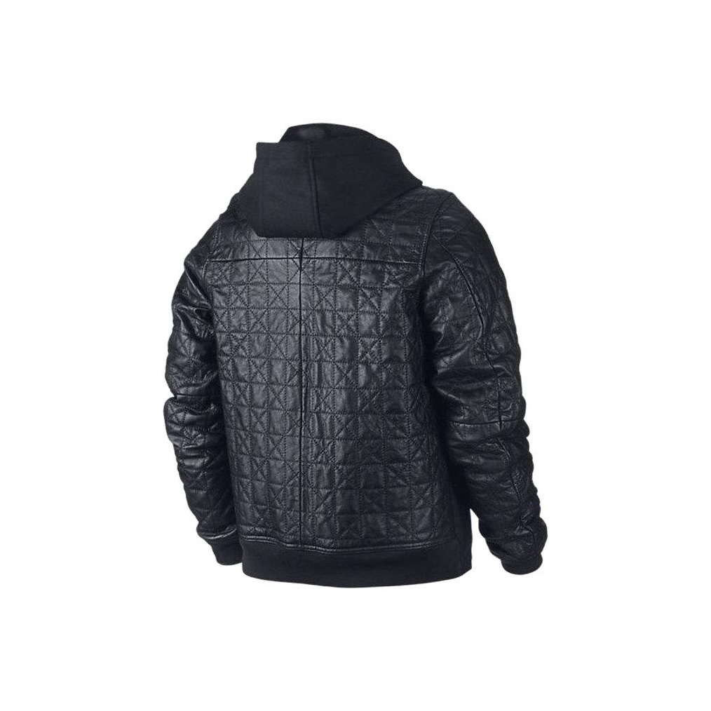 Jordan Air Jordan XI Leather Letterman Jacket Men's Black L