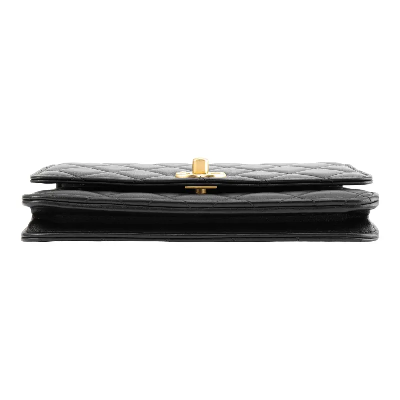 CHANEL WOC Lambskin Handbag, Shoulder Bag, Crossbody Bag Women's Black-3
