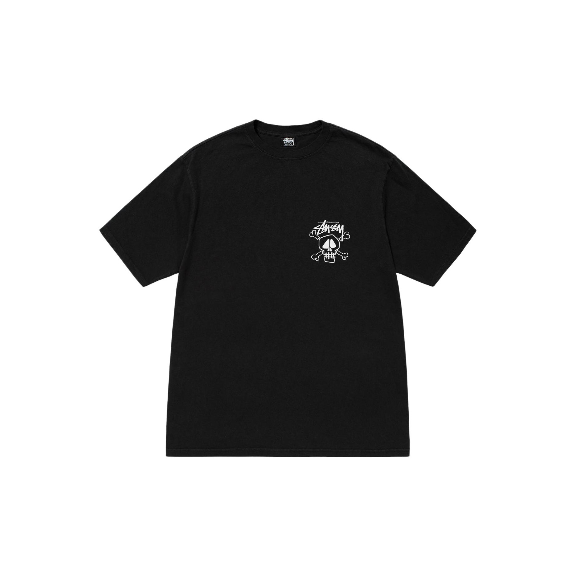 Stussy Skull Bones Pigment Dyed Tee Black M - POIZON